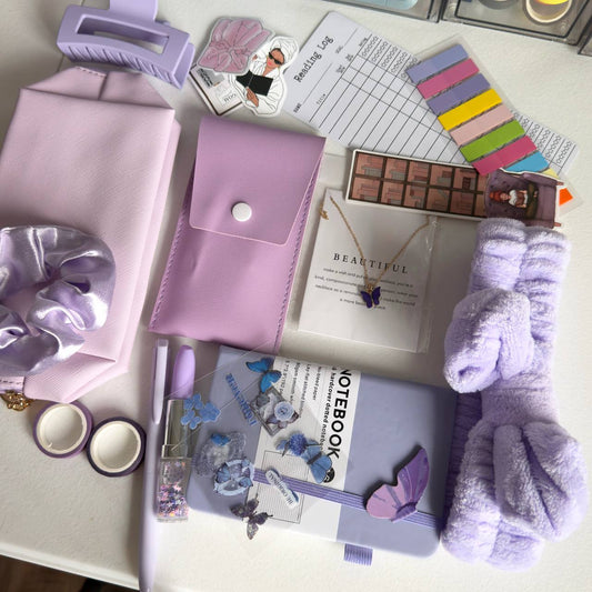 Lavender Cozy Desk Set – Aesthetic Stationery & Self-Care Bundle