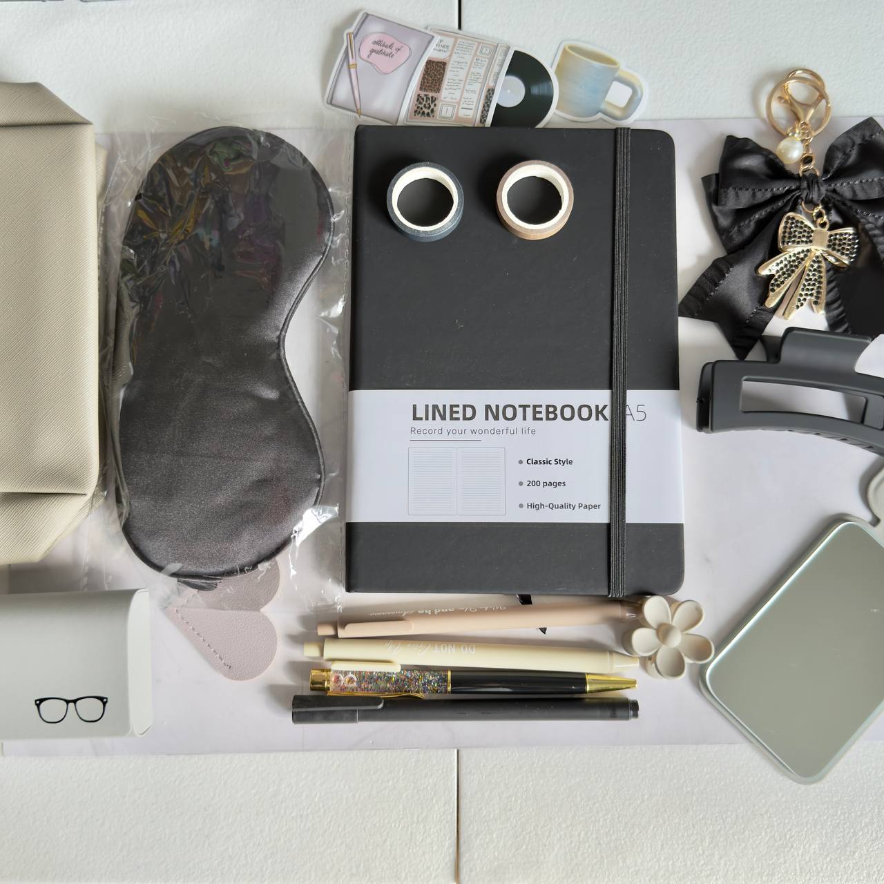 Black Aesthetic Stationery & Accessories Gift Set