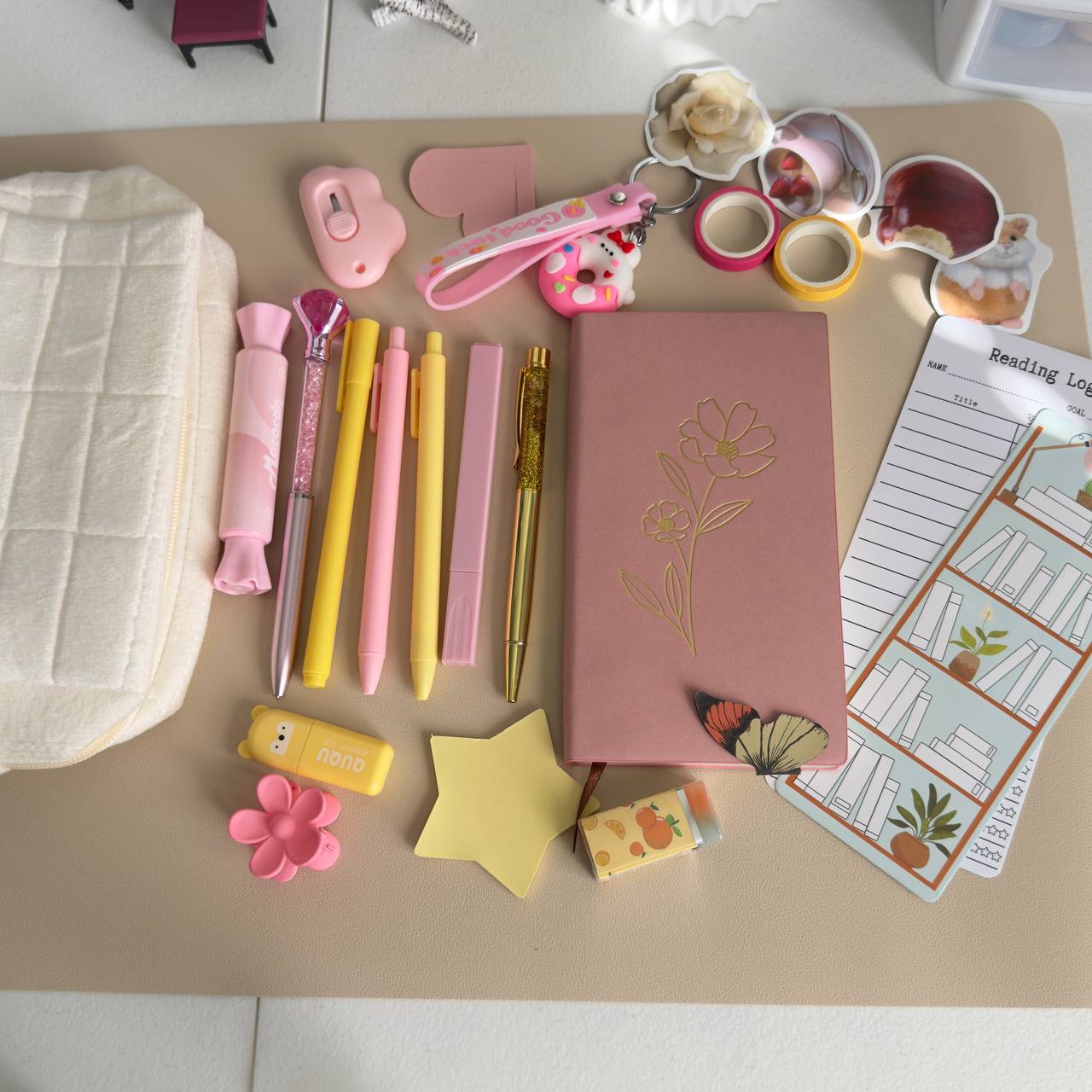Pink+yellow Aesthetic Stationery Gift Set
