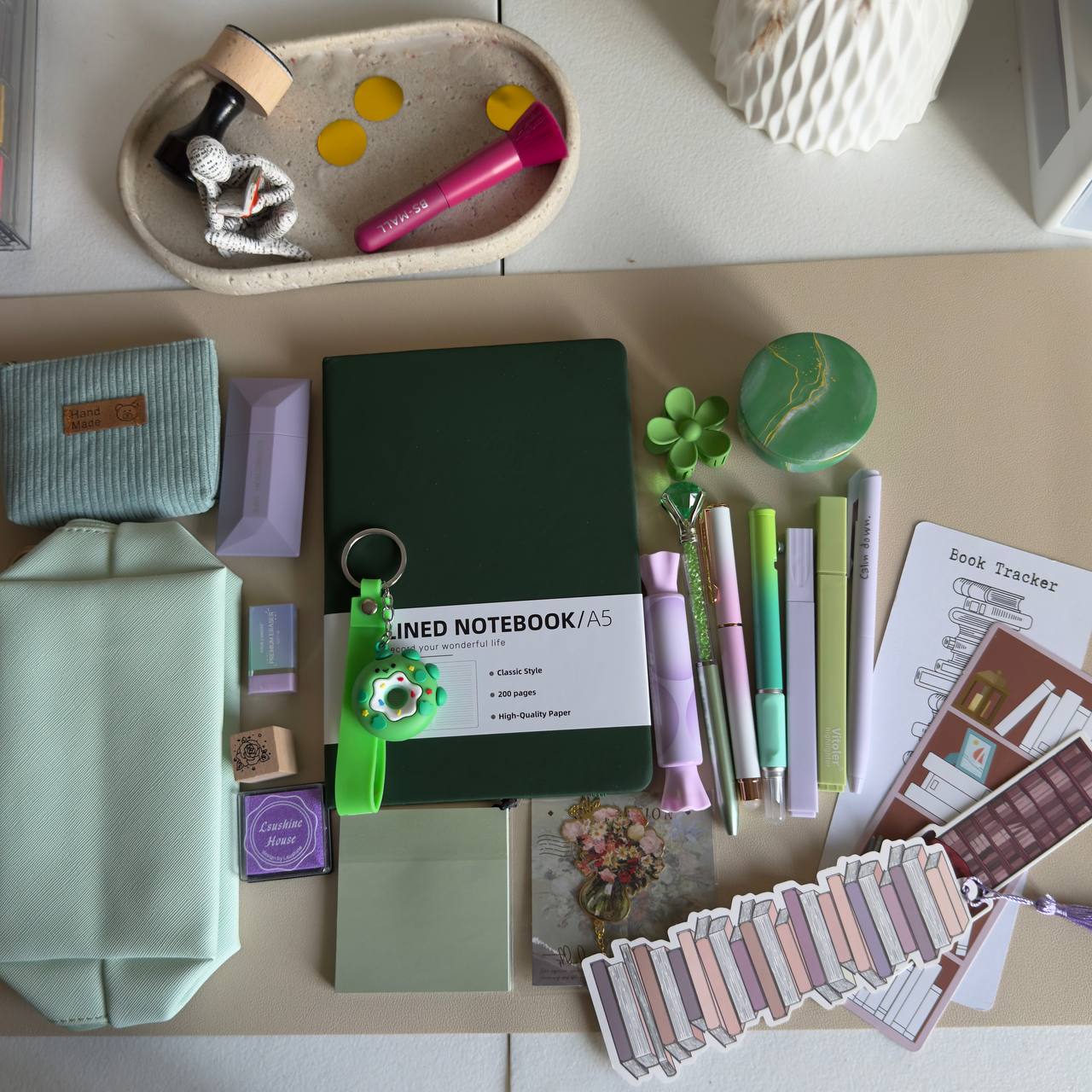 Pastel Green & Lavender Stationery Set 💚💜