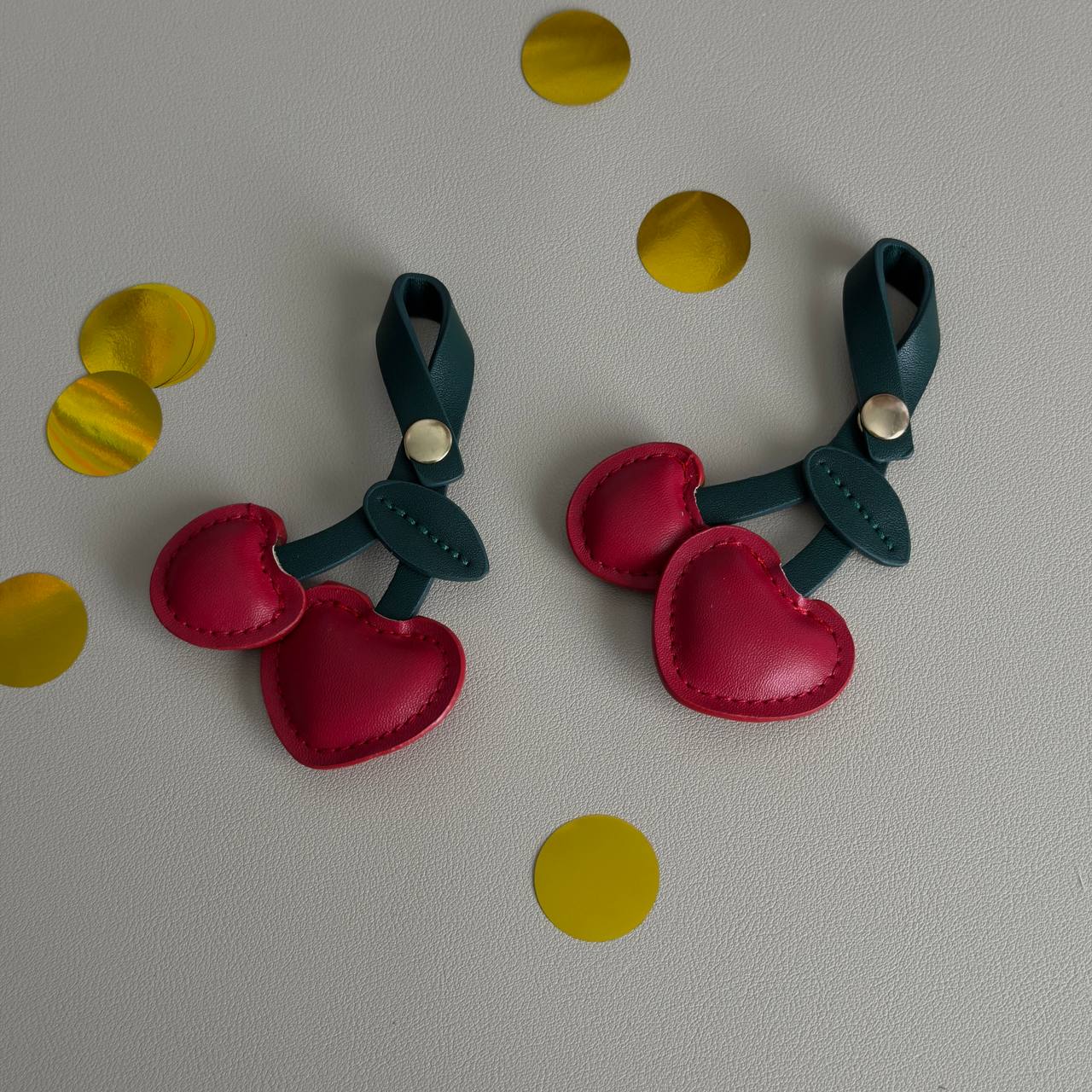 Cherry Leather Keychain 🍒✨