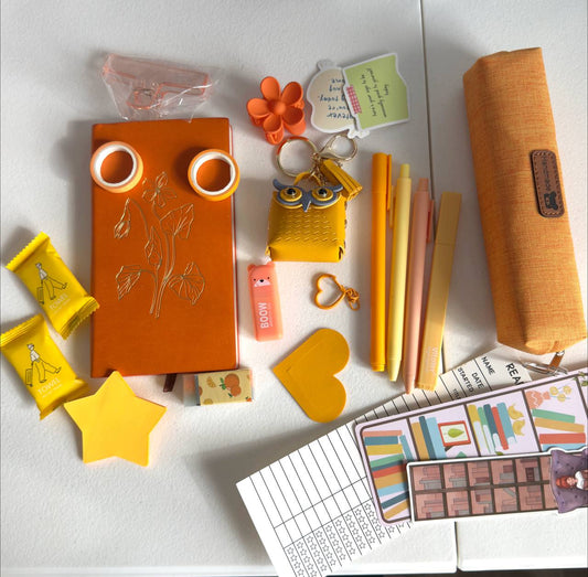 🧡 Orange Aesthetic Stationery Set
