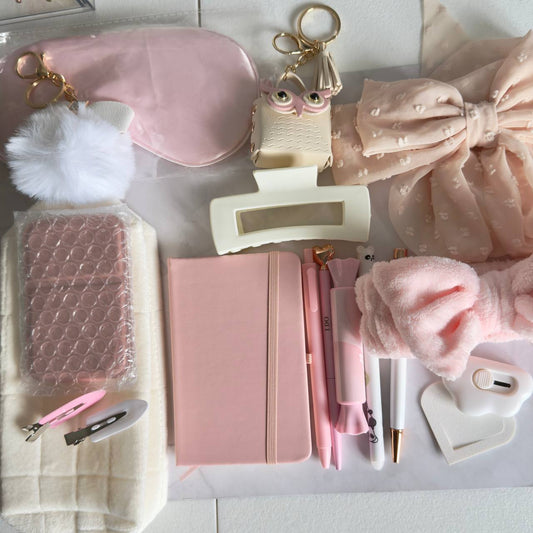 Pink Cozy Stationery & Accessories Gift Set
