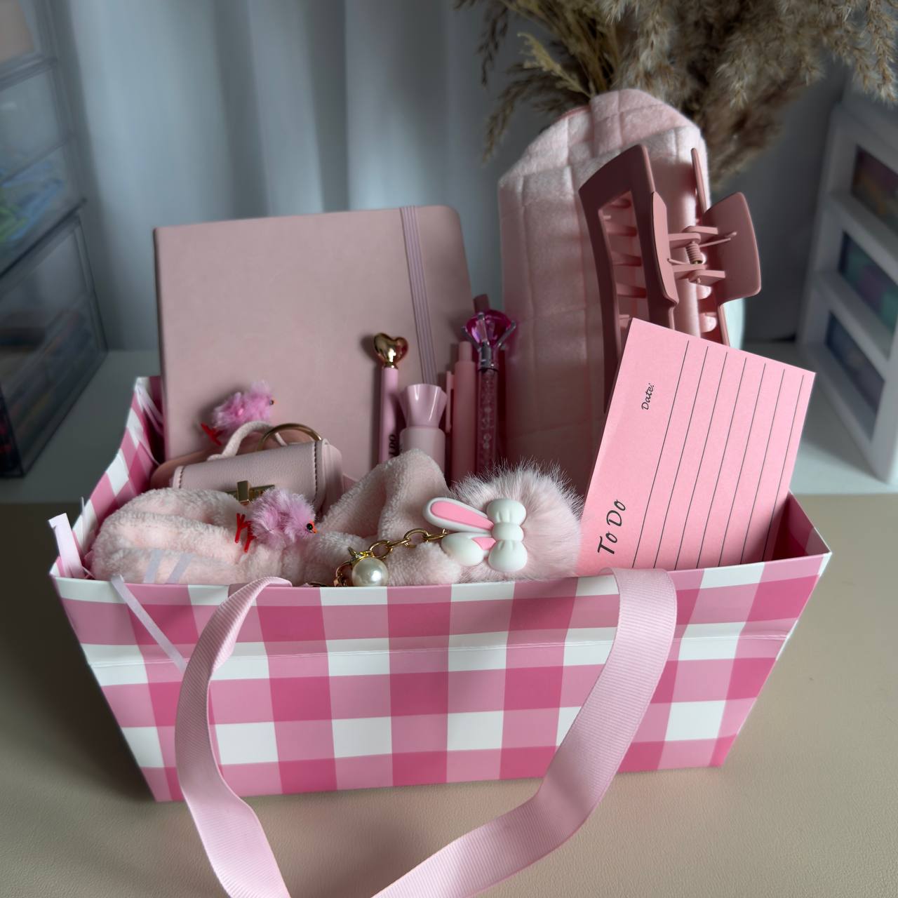 Pink Bunny Easter Basket